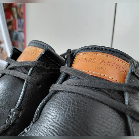 Louis Vuitton Black Veau Soie Leather Loafers Shoes - Picture 7 of 16